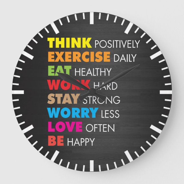 Inspirational Words - Motivational Large Clock (Front)