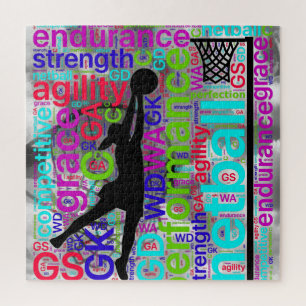 Inspirational Words Netball Player Positions Jigsaw Puzzle