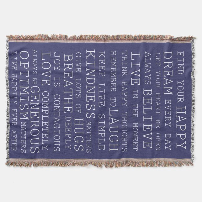 Inspirational Words Throw Blanket (Front)