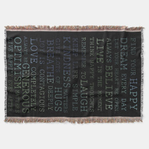 Inspirational Words Throw Blanket