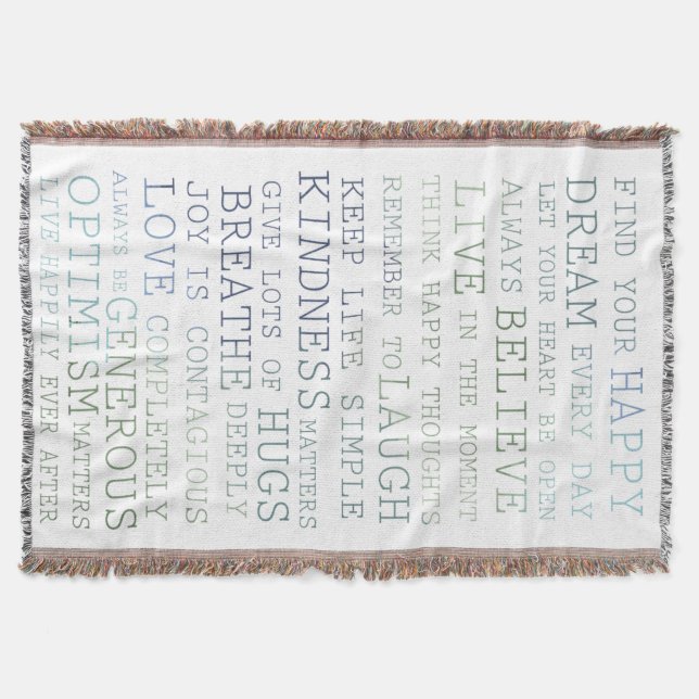 Inspirational Words Throw Blanket (Front)