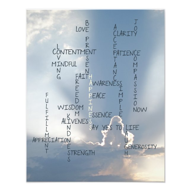 Inspirational Words to Live by for Happiness Photo Print (Front)