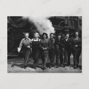 Inspirational World War I Women Railroad Workers Postcard