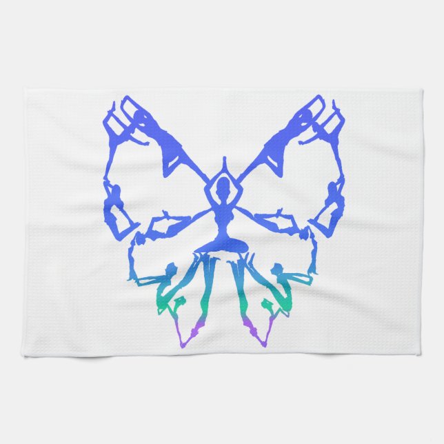 Inspirational Yoga Poses Butterfly New Beginnings Tea Towel (Horizontal)