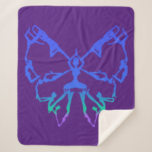 Inspirational Yoga Poses Fitness Exercise Sherpa Blanket