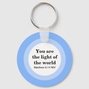 Inspirational You are the light of the World Blue Key Ring