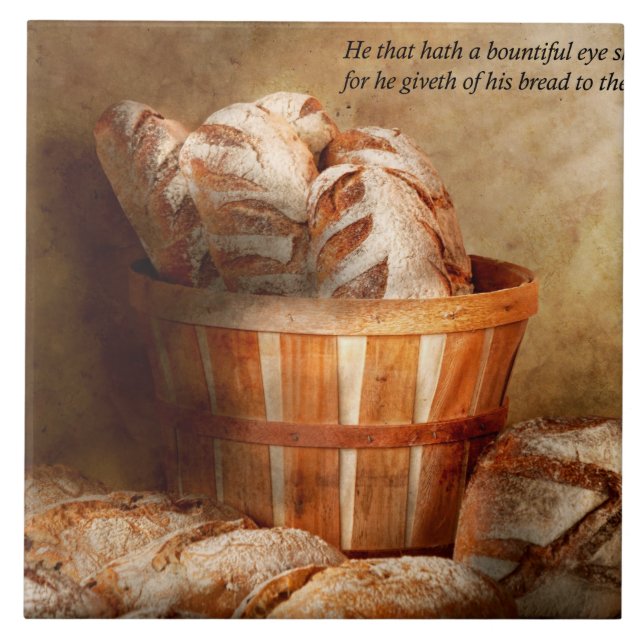 Inspirational - Your daily bread - Proverbs 22-9 Tile (Front)