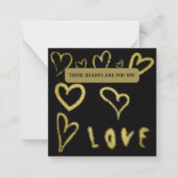 *~ Inspire AP62 Kindness gold HEARTS Note Card