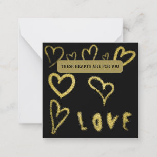 *~ Inspire AP62 Kindness gold HEARTS Note Card