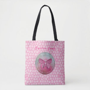 Inspire 'Become the Change' Pink Butterfly Mosaic Tote Bag