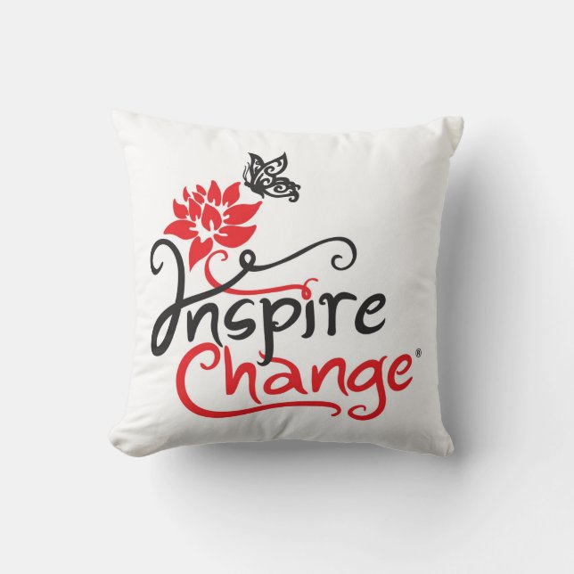 Inspire Change Throw Pillow (Front)