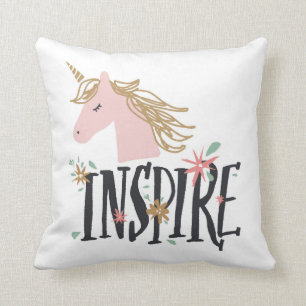 Inspire   Gold Mane Unicorn Cushion