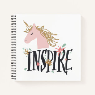 Inspire Gold Mane Unicorn Notebook