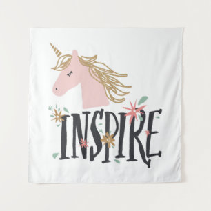 Inspire Gold Mane Unicorn Tapestry