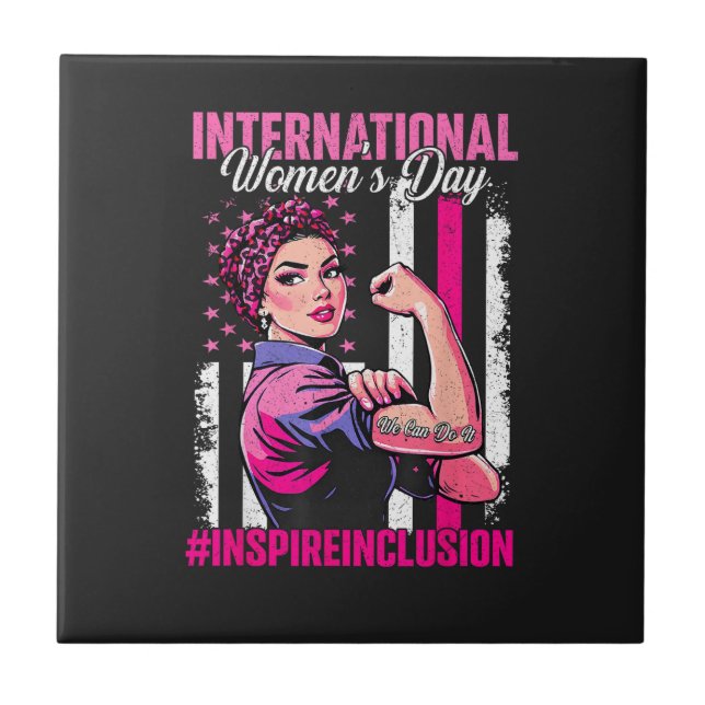 Inspire Inclusion 8 March International  Ceramic Tile (Front)