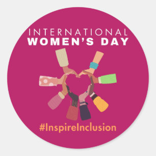 Inspire Inclusion International Women's Day Classic Round Sticker