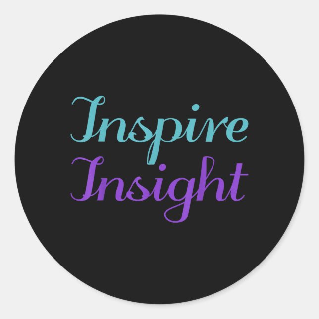 Inspire Insight Prevention Awareness Design Classic Round Sticker (Front)