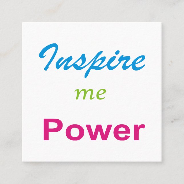 Inspire me Spirits Square Business Card (Front)