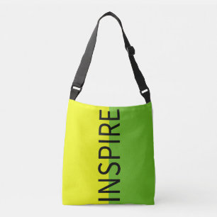 Inspire Modern Typography Lime Green Crossbody  Bag