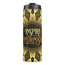 Inspire Orange Black Yellow Art Deco Mandala