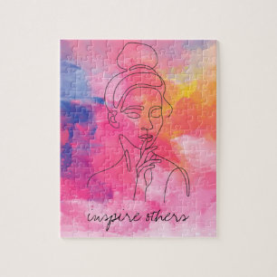 Inspire Others Beautiful Woman Art Custom Text Jigsaw Puzzle