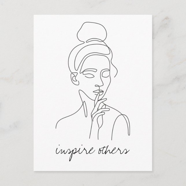 Inspire Others Beautiful Woman Art Custom Text Postcard (Front)