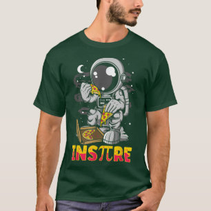 Inspire Pi Day Funny Astronaut Holding Pizza Math  T-Shirt