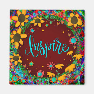 Inspire Pretty Colourful Fun Flowers Inspirivity Magnet