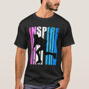 Inspire Roller Skating Pink Blue Inline Skater Ins T-Shirt