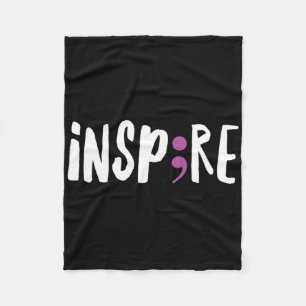 Inspire Semicolon Suicide Awareness Project1 Fleece Blanket