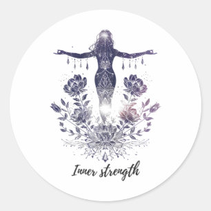Inspire Serenity - Yoga And Mindfulness Artwork An Classic Round Sticker