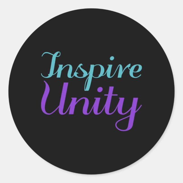 Inspire Unity Prevention Awareness Design Classic Round Sticker (Front)