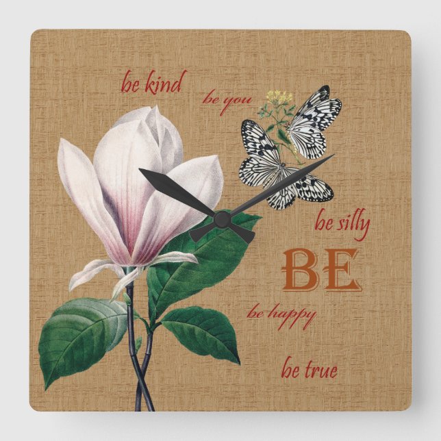 Inspired Be You Square Wall Clock (Front)