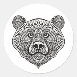 Inspired Bear Face Classic Round Sticker