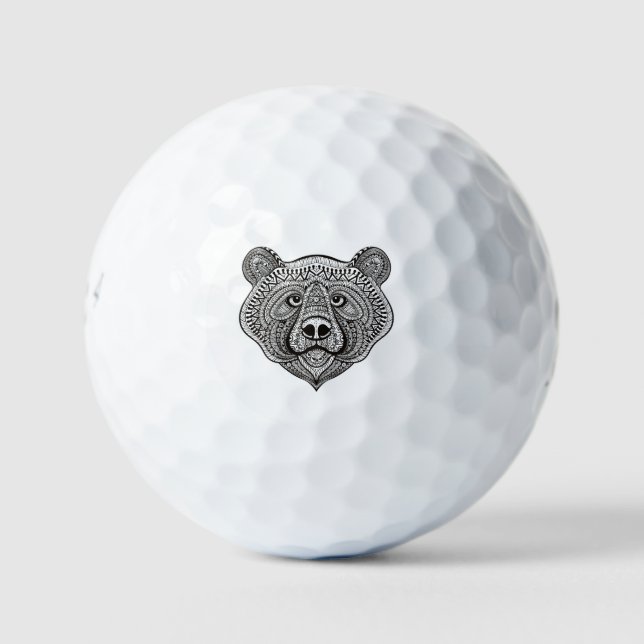 Inspired Bear Face Golf Balls (Front)
