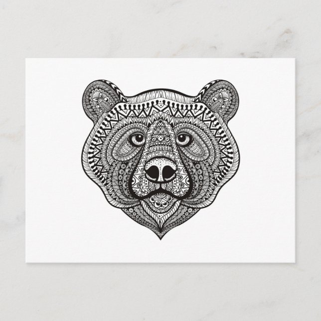 Inspired Bear Face Postcard (Front)