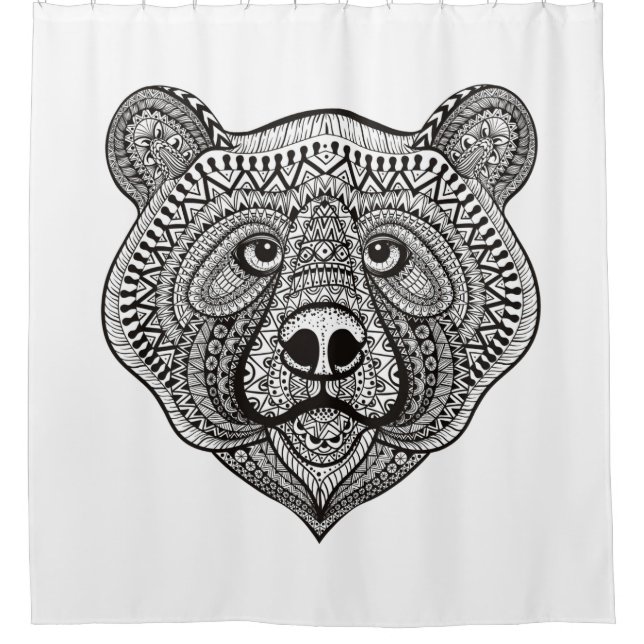 Inspired Bear Face Shower Curtain (Front)
