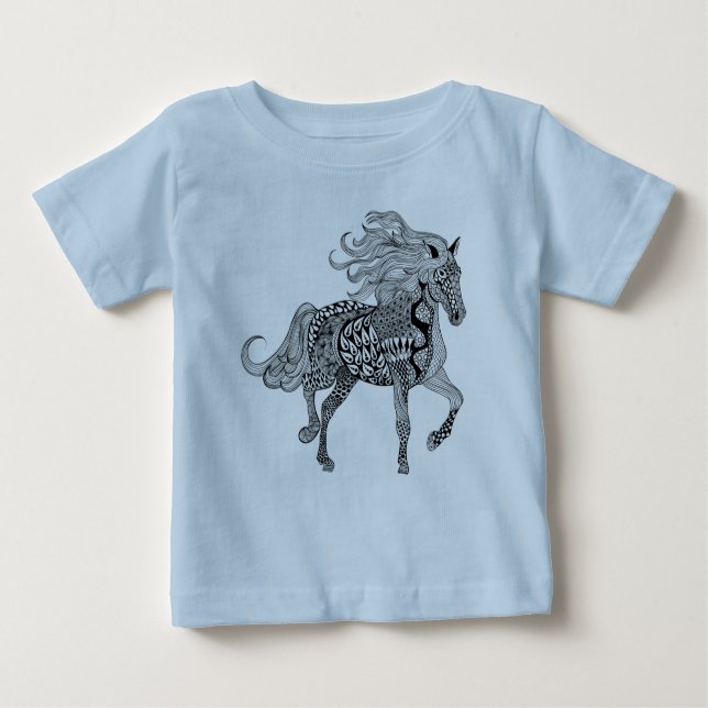 Inspired Black Horse Baby T-Shirt (Front)