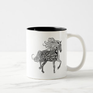 Inspired Black Horse Two-Tone Coffee Mug