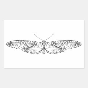 Inspired Butterfly Art Rectangular Sticker