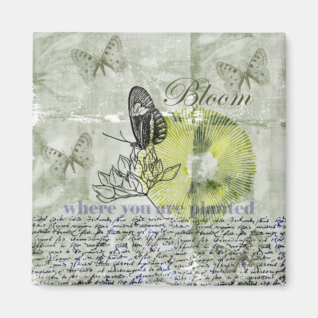 Inspired Butterfly Bloom Magnet (Front)