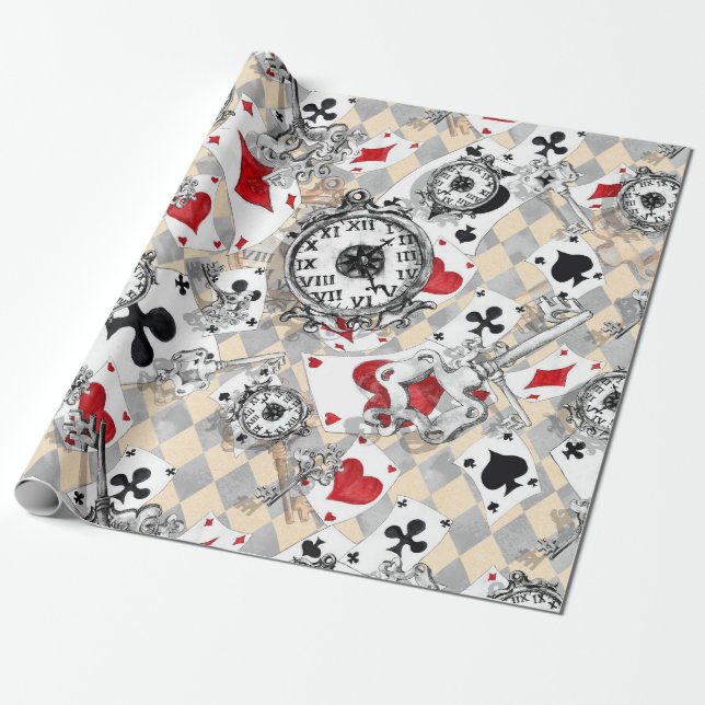 Inspired By Alice In Wonderland Wrapping Paper (Unrolled)