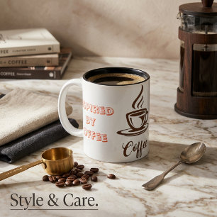 "Inspired by Coffee, Driven by Dreams"- Two-Tone Coffee Mug