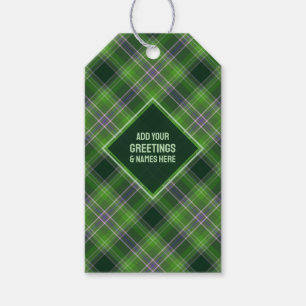 Inspired by Nature Green & Purple Tartan Plaid Gift Tags