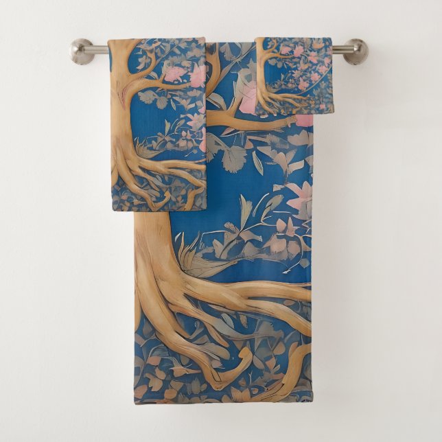 Inspired By William Morris Tree Of Life Bath Towel Set (Insitu)