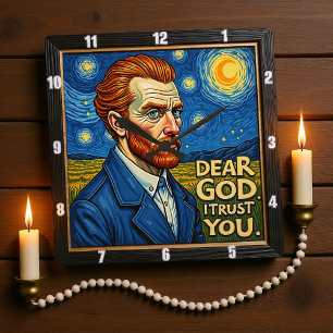 Inspired: Dear God I Trust You Square Wall Clock