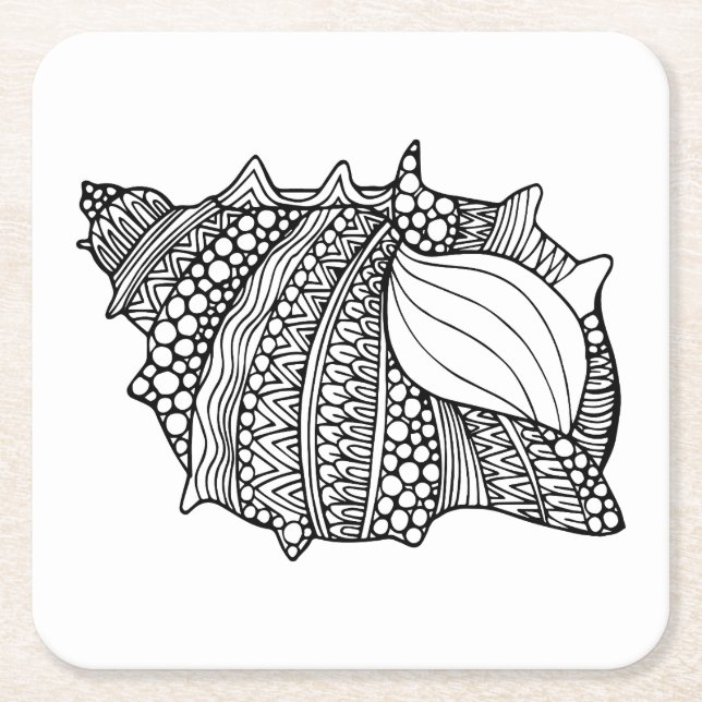 Inspired Doodle Square Paper Coaster (Front)