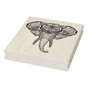 Inspired Elphant Head Rubber Stamp