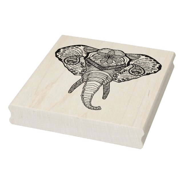 Inspired Elphant Head Rubber Stamp (Stamp)