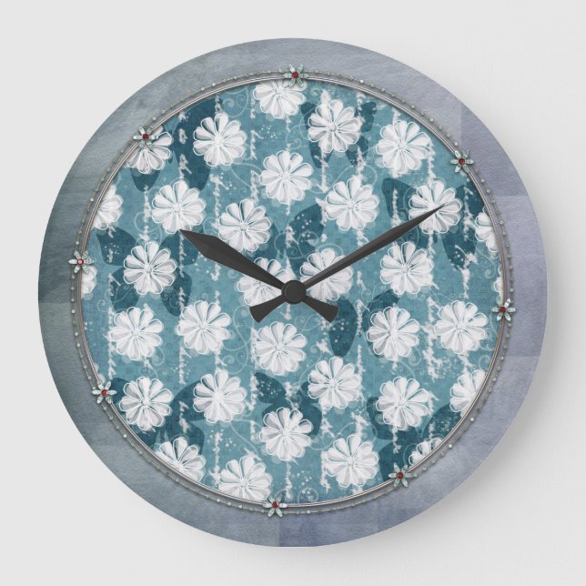 Inspired Flowers and Butterflies Large Clock (Front)